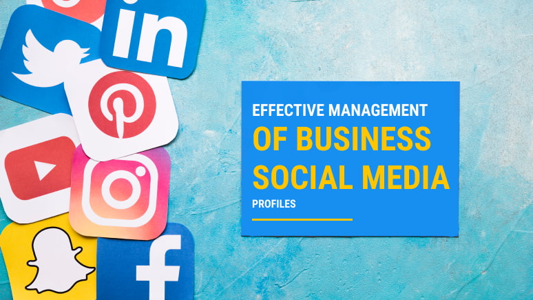 Effective management of business social media profiles with platform icons